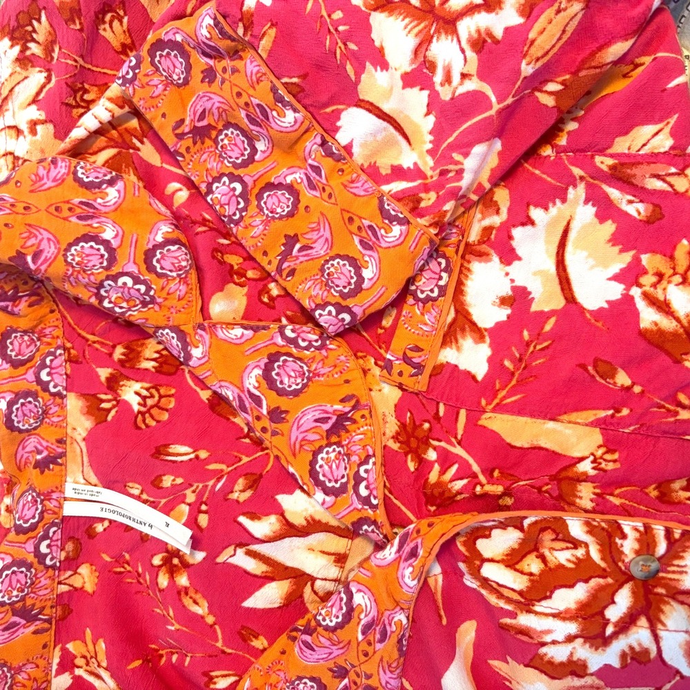 Anthropologie Kari Floral 100% Rayon Long Sleeve Sleep Top, Size XL - Picture 4 of 7